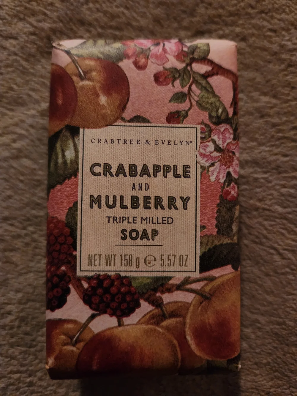 Crabapple & Mulberry Triple Milled Soap - Crabtree & Evelyn - Pink Floral